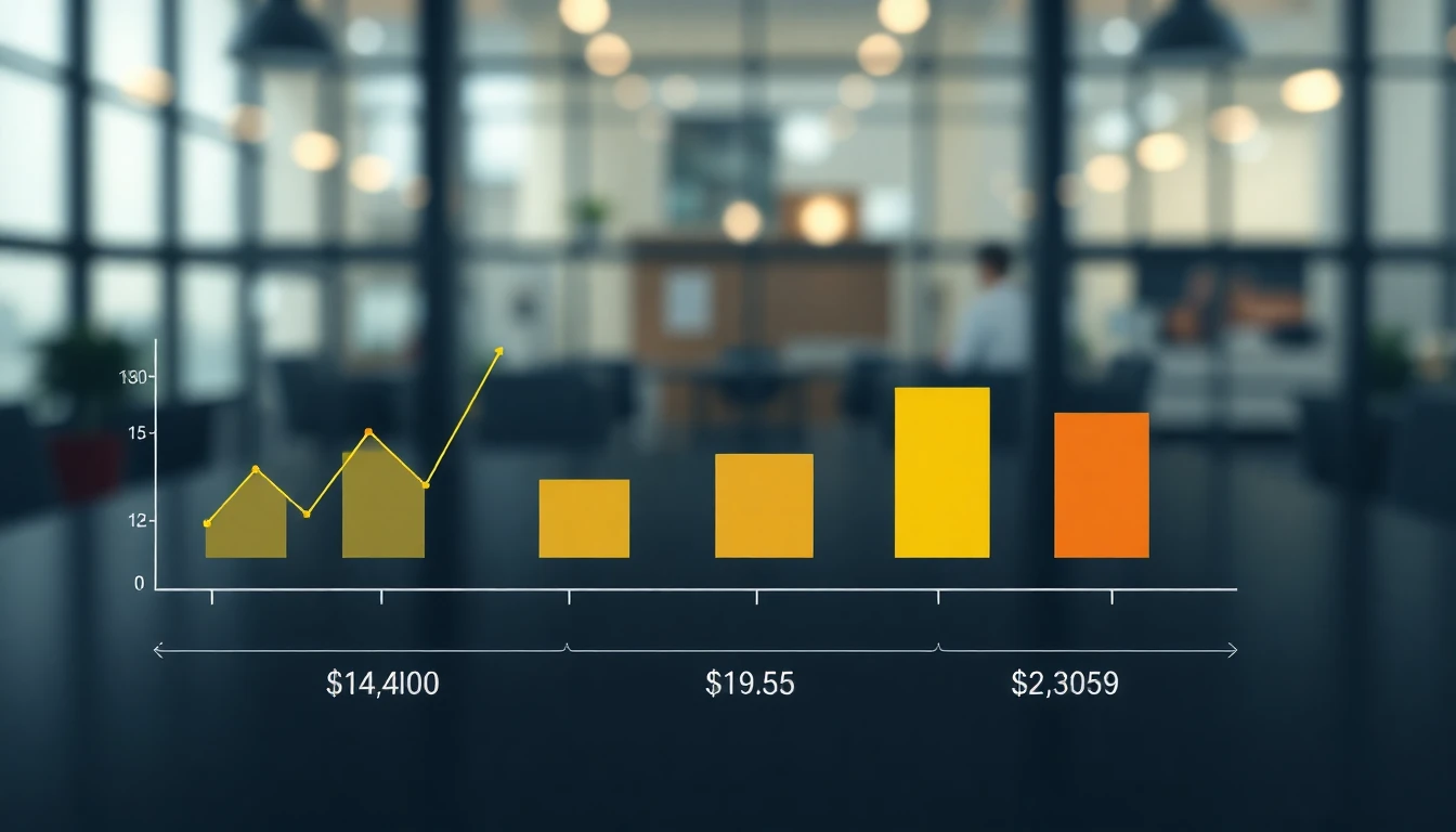 Diagramm, das Finanzkennzahlen wie Umsatz und Gewinn darstellt.